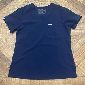 Figs Women's Navy Short Sleeve Scrub Top